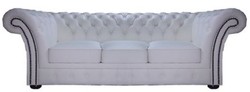 4251287789478 - Chesterfield Echtleder 3er Sofa WeiÃ 210 x 90 x H 80 cm - Luxus Kollektion
