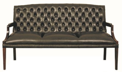 4251287789645 - Chesterfield Echtleder 3er Sitzbank mit Armlehnen Schwarz   Dunkelbraun 180 x 60 x H 100 cm - Luxus MÃ¶bel