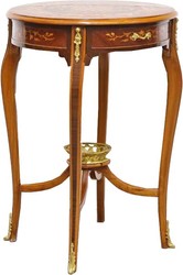 4251287789782 - Barock Beistelltisch mit Schubladen Braun Intarsien 60 x 86 cm - Antik Stil Beistelltisch - Limited Edition