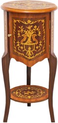 4251287789980 - Barock Beistelltisch mit Schubladen Braun Intarsien 80 x 40 cm - Antik Stil Beistelltisch - Telefontisch - MÃ¶bel