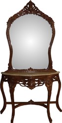 4251549326861 - Barock Spiegelkonsole Braun mit Marmorplatte - Limited Edition