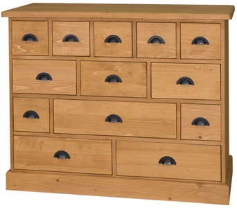 4251287790504 - Landhausstil Kommode mit 13 Schubladen - BÃ¼romÃ¶bel im Landhausstil