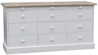 4251287790542 - Landhausstil Kommode WeiÃ   Naturfarben 158 x 48 x H 79 cm - MÃ¶bel im Landhausstil