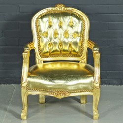 4251287790771 - Barock Kinderstuhl Gold Lederoptik Gold - Kindermöbel im Antik Stil 4251287790771 - Barock Kinderstuhl Gold Lederoptik Gold - Kindermöbel im Antik Stil