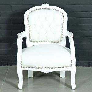 4251287790788 - Barock Kinderstuhl WeiÃ Lederoptik   WeiÃ - KindermÃ¶bel im Antik Stil