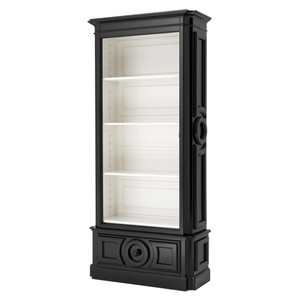 4251287791044 - Luxus BÃ¼cher Schrank Schwarz Wohnzimmer Schrank Barock Jugendstil Rokoko Vitrine Ladeneinrichtung