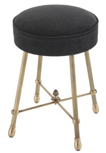 4251287791051 - Luxus Hocker Antik Messing   Schwarz 335 x H 48 cm - Hotel MÃ¶bel