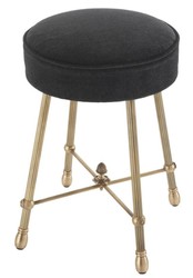 4251287791051 - Luxus Hocker Antik Messing   Schwarz 335 x H 48 cm - Hotel MÃ¶bel