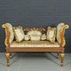Casa Padrino Baroque Bench Gold Pattern / Brown 90 x 50 x H. 70 cm - Antique Style Bench – Bild 1