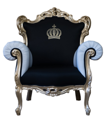 4251287791105 - PompÃ¶Ã¶s by Luxus Barock Sessel Schwarz   WeiÃ   Gold - PompÃ¶Ã¶ser Barock Sessel designed by Harald GlÃ¶Ã¶ckler