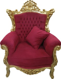 4251287791235 - Barock Sessel Al Capone mit Kissen Bordeaux Rot Gold - Antikstil Wohnzimmer Möbel 4251287791235 - Barock Sessel Al Capone mit Kissen Bordeaux Rot Gold - Antikstil Wohnzimmer Möbel