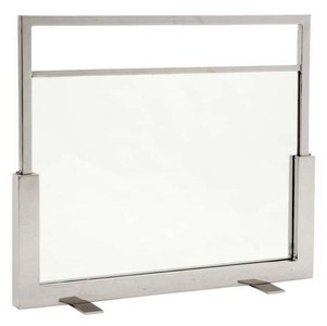 4251287791440 - Funkenschutz   Feuerschirm Silber 80 x H 68 cm - Luxus Kaminschirm