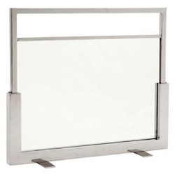 4251287791440 - Funkenschutz   Feuerschirm Silber 80 x H 68 cm - Luxus Kaminschirm