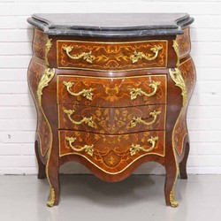 4251287792546 - Barock Kommode mit 4 Schubladen und Marmorplatte in braun   gold   schwarz 80 x 45 x H 85 cm - Barockstil MÃ¶bel