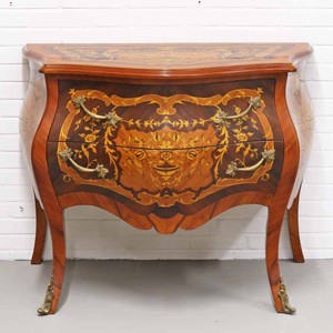 4251287792553 - Barock Kommode mit 2 Schubladen in mahaginibraun Intarsien   messing 100 x 55 x H 85 cm - Barockstil MÃ¶bel