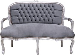 4251287792614 - Barock Kinder Sitzbank Grau   Silber 90 x 38 x H 67 cm - Antik Stil KindermÃ¶bel