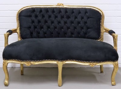 4251287792621 - Barock Kinder Sitzbank Schwarz   Gold 90 x 38 x H 67 cm - Antik Stil KindermÃ¶bel