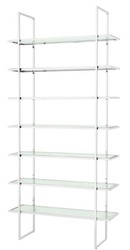 Casa Padrino armadio scaffale di lusso argento 120,5 x 40 x H. 253 cm -  Arredamento di Lusso