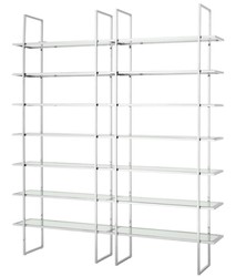 4251287795103 - Luxus Regalschrank Silber 220 x 40 x H 253 cm - Luxus QualitÃ¤t