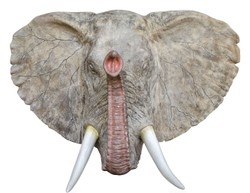 4251287795400 - Deko Wandfigur Elefant Grau 215 x 67 x H 170 cm - Luxus Wanddekoration