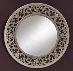 4251287795684 - Barock Spiegel Greige Ã 100 cm - Antik Stil Wandspiegel