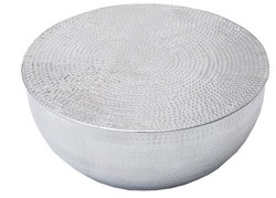 4251287795875 - Couchtisch Silber 68 cm Aluminium - Wohnzimmer Salon Tisch - Unikat