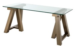 4251287796506 - Luxus Schreibtisch Messing 180 x 80 x H 78 cm - Luxus BÃ¼romÃ¶bel