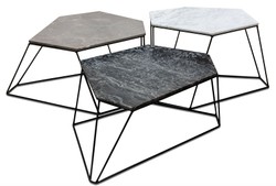 4251287796919 - Designer Couchtisch Set WeiÃ   Grau   Schwarz mit Muster - Luxus WohnzimmermÃ¶bel