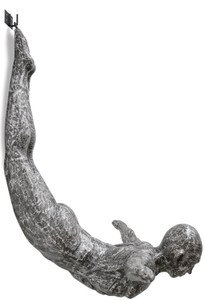 4251287797084 - Kunstspringer Skulptur Silber   Schwarz 147 x 157 x H 80 cm - Luxus Deko Turmspringer Figur