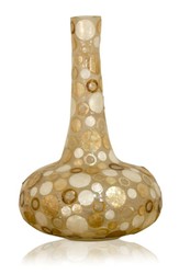 4251287797107 - Deko Vase aus Muschelschalen Ã 26 x H 43 cm - Ringe & Punkte