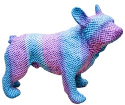 4251287797121 - Deko Bulldogge Blau   Lila 48 x 22 x H 35 cm - Luxus Wohnzimmer Accessoires
