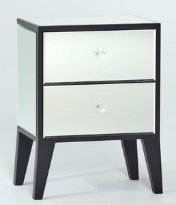 4251287797145 - Luxus Nachttisch mit 2 Schubladen Schwarz - Luxus SchlafzimmermÃ¶bel