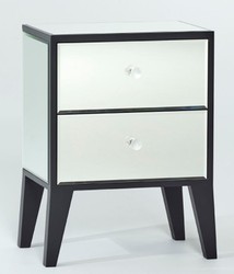 4251287797145 - Luxus Nachttisch mit 2 Schubladen Schwarz - Luxus SchlafzimmermÃ¶bel