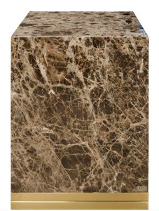 4251287797572 - Beistelltisch mit schwarz-grauem Marmor und goldenem Sockel 40 x 40 x H 50 cm - Luxus Wohnzimmer Deko