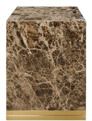 4251287797572 - Beistelltisch mit schwarz-grauem Marmor und goldenem Sockel 40 x 40 x H 50 cm - Luxus Wohnzimmer Deko