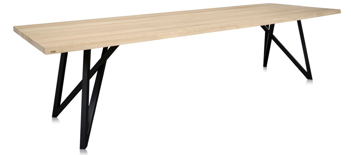 4251287797626 - Luxus Esstisch mit naturfarbener Tischplatte und schwarzen Beinen - EsszimmermÃ¶bel