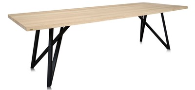 4251287797619 - Luxus Esstisch mit naturfarbener Tischplatte und schwarzen Beinen - EsszimmermÃ¶bel