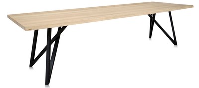 4251287797626 - Luxus Esstisch mit naturfarbener Tischplatte und schwarzen Beinen - EsszimmermÃ¶bel