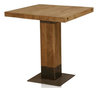 4251287797985 - Luxus Teakholz Bartisch Braun   Schwarz 70 x 70 x H 100 cm - Gastronomie & BarmÃ¶bel