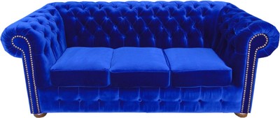 4251287798258 - Chesterfield 3er Sofa in Royalblau 200 x 90 x H 78 cm - Luxus Qualität 4251287798258 - Chesterfield 3er Sofa in Royalblau 200 x 90 x H 78 cm - Luxus Qualität