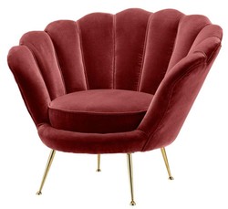 4251287798456 - Luxus Sessel Weinrot   Messing 965 x 79 x H 78 cm - Designer Hotel MÃ¶bel