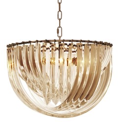 4251287798517 - Luxus Kronleuchter Champagnerfarben   Antik Messing Ã 50 x H 33 cm - Luxus Kollektion