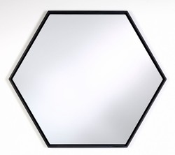 4251287798555 - Luxus Spiegel mit schwarzem Holzrahmen 52 x H 45 cm - Wohnzimmer Wandspiegel