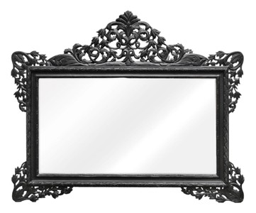 4251287798883 - Barock Wandspiegel Schwarz 190 x H 155 cm - Wohnzimmer Spiegel im Barockstil