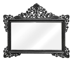 4251287798883 - Barock Wandspiegel Schwarz 190 x H 155 cm - Wohnzimmer Spiegel im Barockstil
