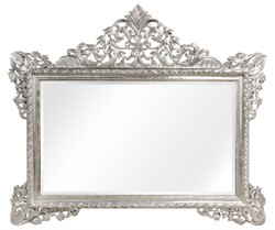 4251287798890 - Barock Wandspiegel Silber 190 x H 155 cm - Wohnzimmer Spiegel im Barockstil