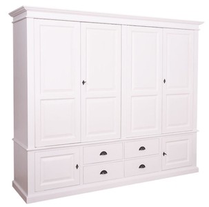 4251287799415 - Landhausstil Kleiderschrank WeiÃ 232 x 59 x H 197 cm - SchlafzimmermÃ¶bel im Landhausstil
