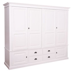 4251287799415 - Landhausstil Kleiderschrank WeiÃ 232 x 59 x H 197 cm - SchlafzimmermÃ¶bel im Landhausstil