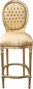 4251287799743 - Barock Bar Stuhl Gold Muster Gold - Hochstuhl Barstuhl Barhocker - Club Möbel 4251287799743 - Barock Bar Stuhl Gold Muster Gold - Hochstuhl Barstuhl Barhocker - Club Möbel