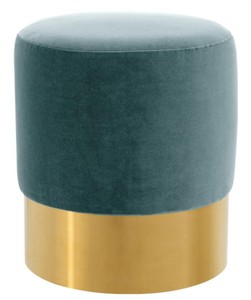 4251549300083 - Luxus Hocker DunkeltÃ¼rkis   Gold Ã 40 x H 45 cm - Hotel MÃ¶bel
